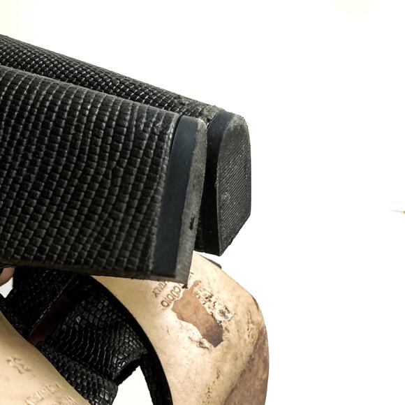 Michelediloco Black Snake-Embossed Leather Block Heels | Fall Classic Elegance - Picture 14 of 16